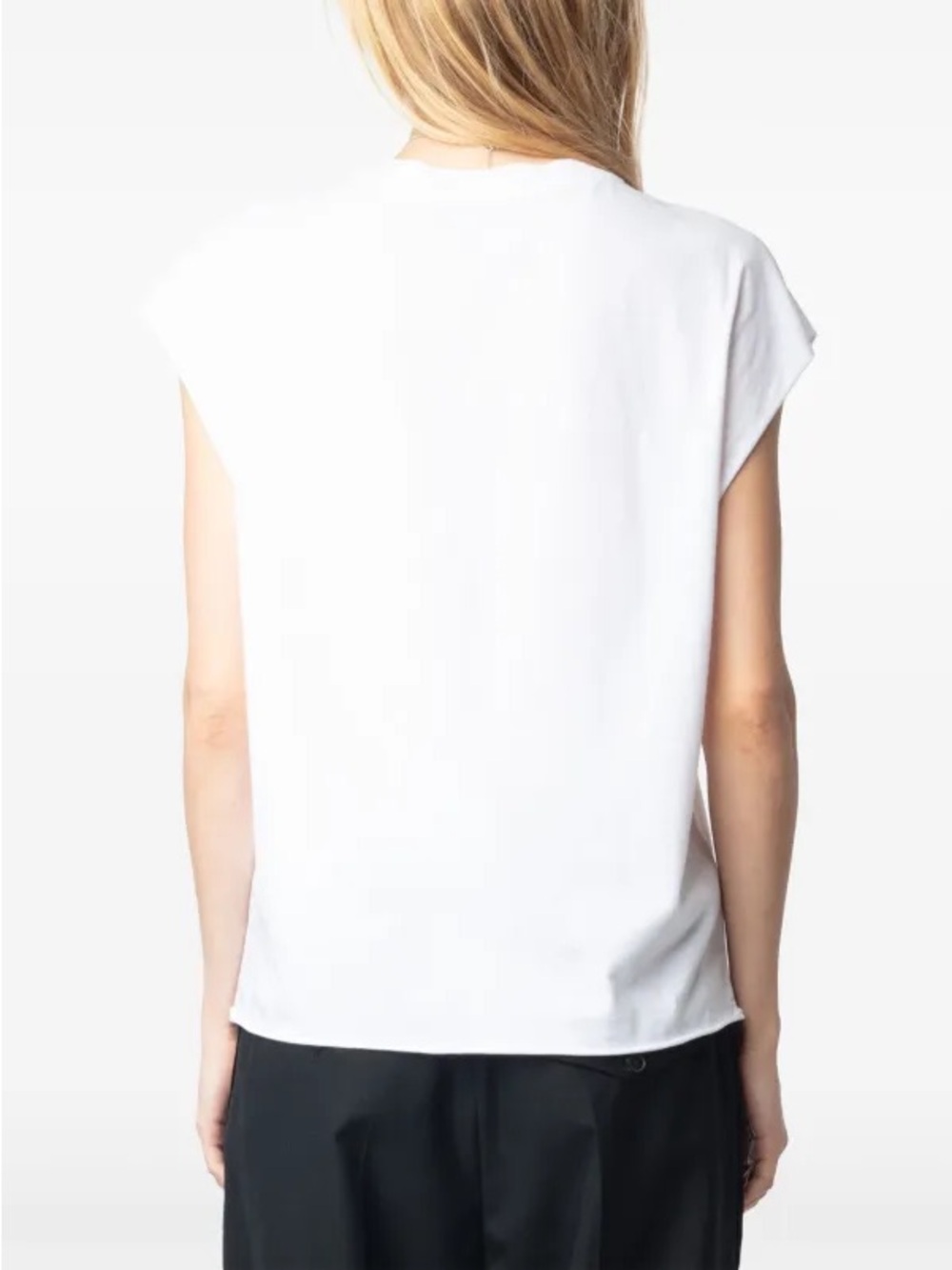 Zadig & Voltaire Cloe Rock’n Roll Rhinestone Graphic Tee NWT Size Small White - Picture 3 of 10